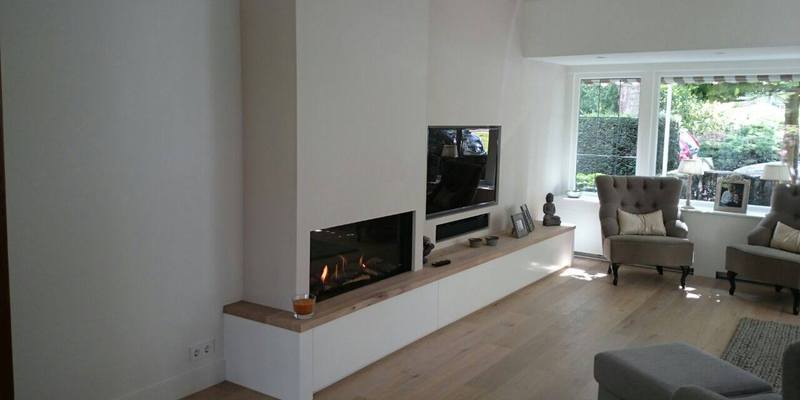 hip & happening woonkamer modern inbouw front rechthoek gas wit 