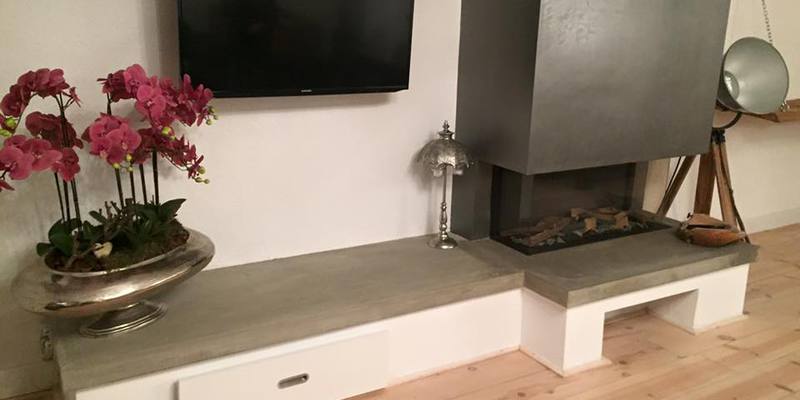 woonkamer modern grijs stevig & rustiek inbouw driezijdig gas rechthoekig plateau  