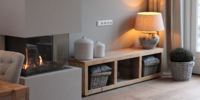 hip & happening woonkamer modern inbouw driezijdig gas rechthoekig creme 