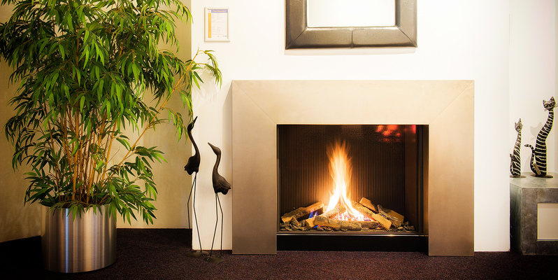 hip & happening woonkamer modern inbouw front schouw rechthoek gas zilver 