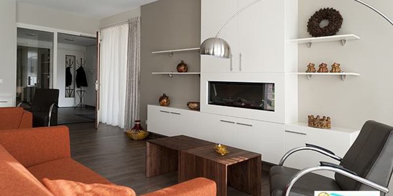 elektrisch woonkamer modern inbouw front rechthoek licht & sprankelend wit 