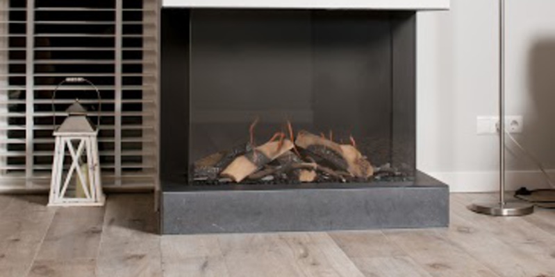 woonkamer modern inbouw licht & sprankelend driezijdig gas wit hoekig plateau  