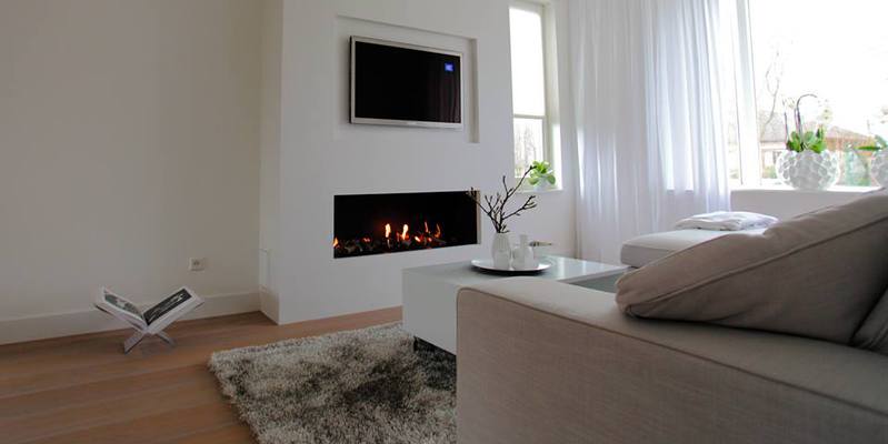 woonkamer modern inbouw front rechthoek licht & sprankelend gas wit 