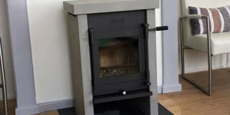 hip & happening woonkamer modern grijs front schouw rechthoek vrijstaand hout 