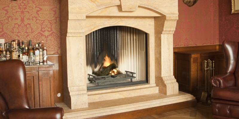 woonkamer stevig & rustiek inbouw front schouw rechthoek gas klassiek beige 