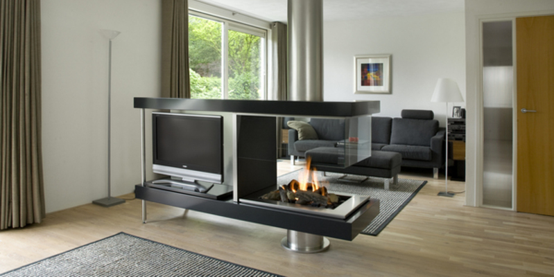 hip & happening woonkamer modern doorkijk grijs gas rechthoekig open vuur 