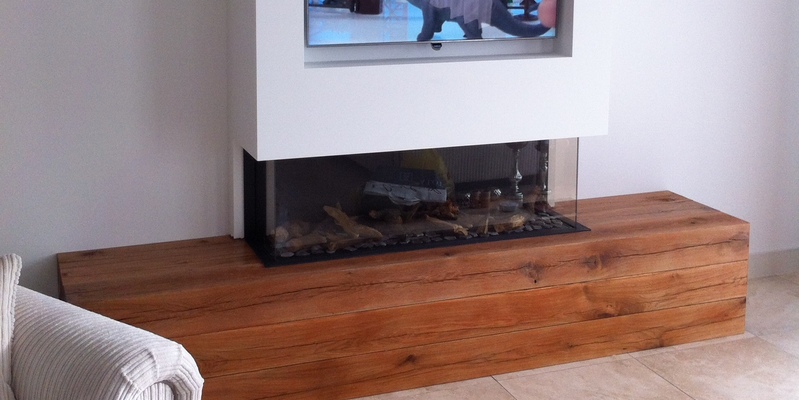 hip & happening woonkamer modern inbouw driezijdig gas rechthoekig houtlook 