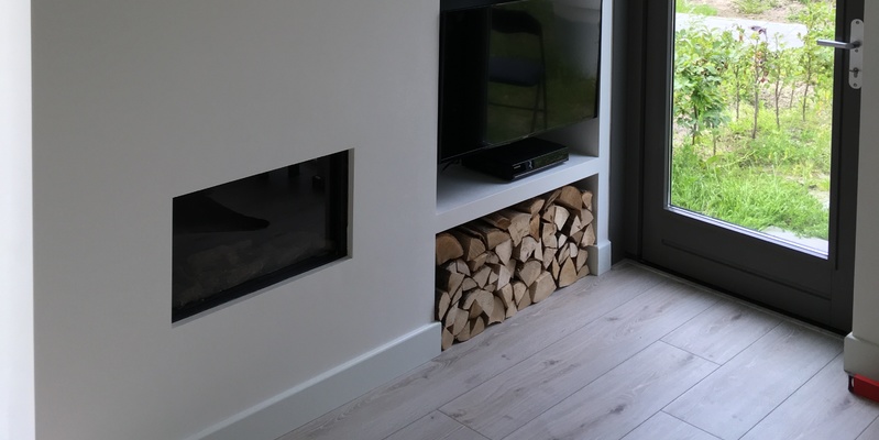 hip & happening woonkamer modern inbouw front rechthoek gas wit 