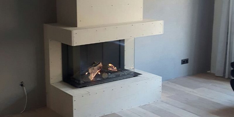 woonkamer modern inbouw schouw rechthoek licht & sprankelend driezijdig gas wit 