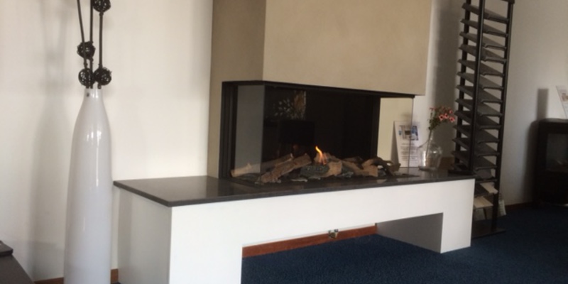 woonkamer modern inbouw driezijdig gas sfeervol & klassiek rechthoekig zand bruin plateau  