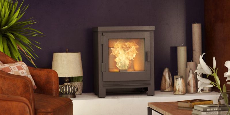 vierkant front zwart klassiek sfeervol & klassiek vrijstaand pellet woonkeuken 