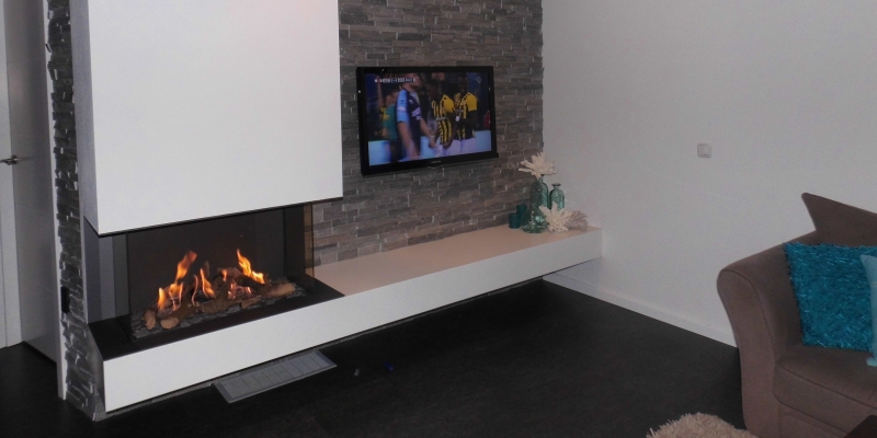 hip & happening woonkamer modern inbouw driezijdig gas wit rechthoekig 