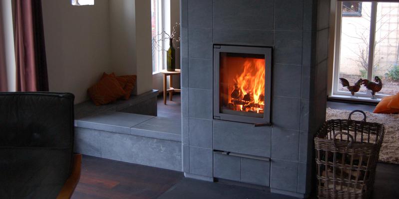 woonkamer modern stevig & rustiek inbouw front rechthoek hout speksteen 