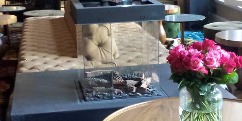 hip & happening modern grijs gas hoekig rondom open vuur 