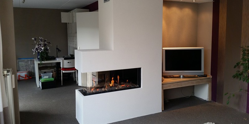hip & happening woonkamer modern inbouw rechthoek driezijdig gas wit 