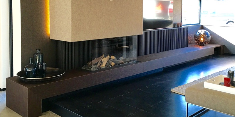 woonkamer modern stevig & rustiek inbouw rechthoek driezijdig gas taupe plateau  