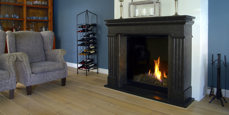 woonkamer vierkant stevig & rustiek inbouw front schouw zwart gas klassiek 
