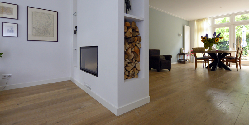 woonkamer modern doorkijk stevig & rustiek inbouw wit hout rechthoekig 