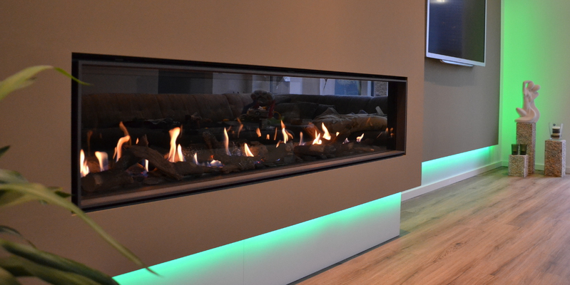 hip & happening woonkamer modern inbouw front rechthoek gas bruin 