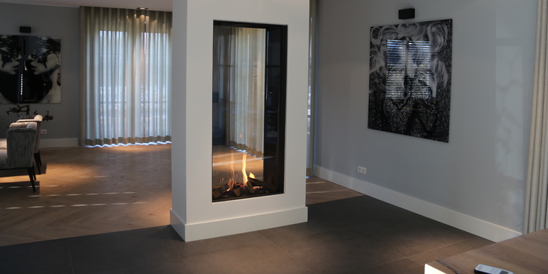 hip & happening woonkamer modern doorkijk inbouw gas wit rechthoekig 