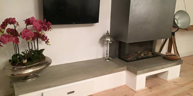 woonkamer modern stevig & rustiek inbouw driezijdig gas rechthoekig zilverkleurig plateau  