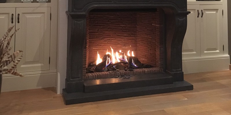 woonkamer modern grijs stevig & rustiek inbouw front schouw rechthoek gas 