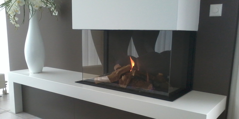 hip & happening woonkamer modern inbouw driezijdig gas wit verticaal plateau  