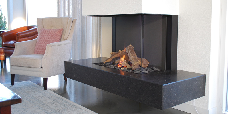 woonkamer modern stevig & rustiek inbouw zwart driezijdig gas verticaal plateau  