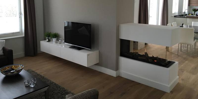 woonkamer modern inbouw zwart licht & sprankelend driezijdig gas wit rechthoekig 