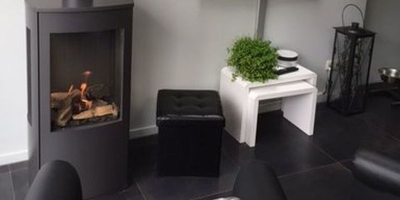 hip & happening woonkamer modern zwart driezijdig gas vrijstaand rechthoekig 