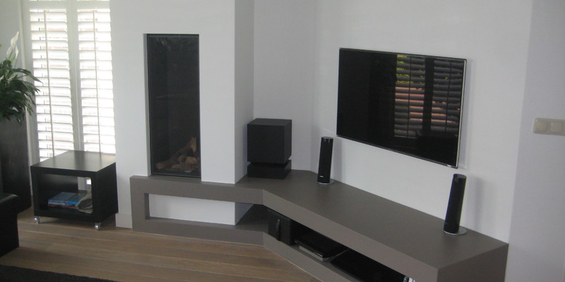 hip & happening woonkamer modern inbouw driezijdig gas wit rechthoekig 