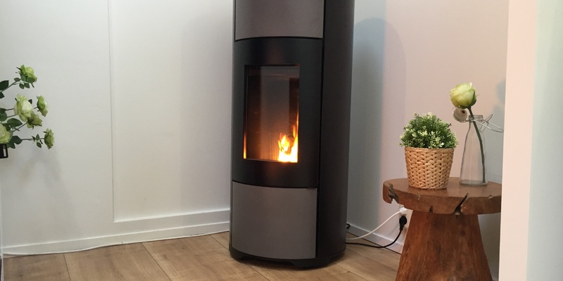 hip & happening woonkamer modern grijs front vrijstaand rond pellet 