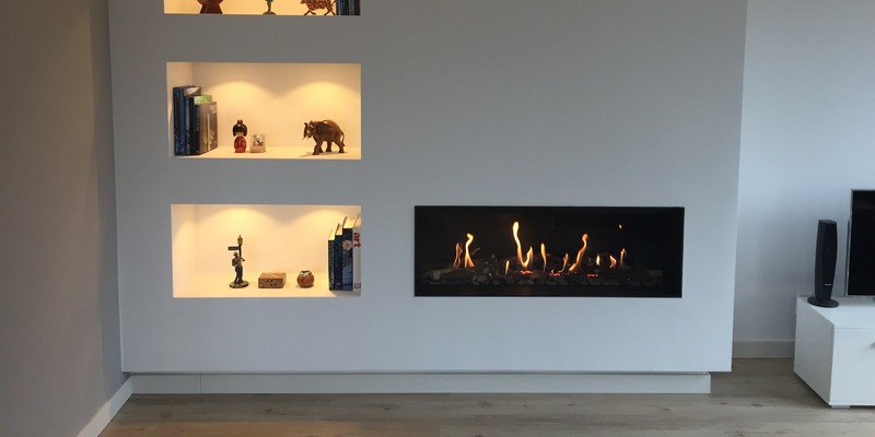 woonkamer modern inbouw front licht & sprankelend gas wit 