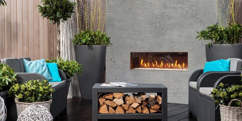 hip & happening woonkamer modern grijs inbouw front rechthoek gas 