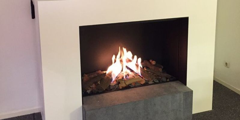 hip & happening woonkamer modern inbouw front rechthoek gas wit grijs 