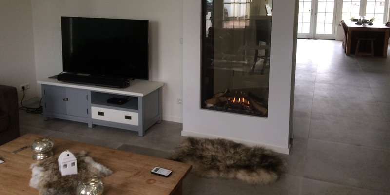 woonkamer modern doorkijk inbouw gas wit sfeervol & klassiek rechthoekig 