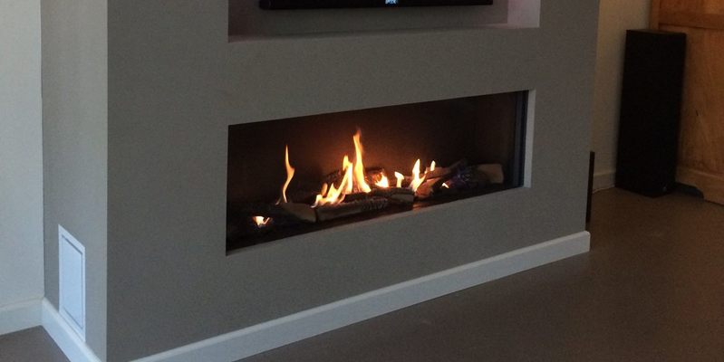 woonkamer grijs inbouw front gas klassiek sfeervol & klassiek rechthoekig 