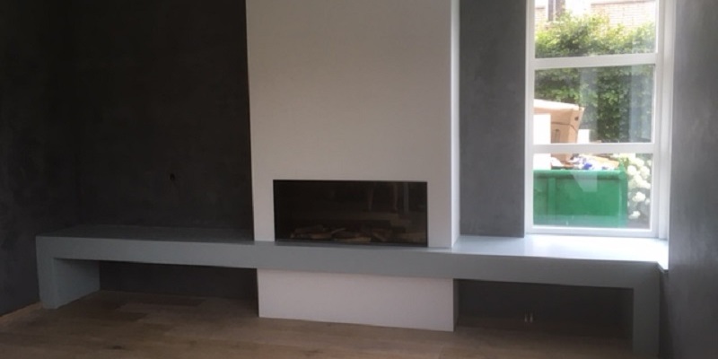 hip & happening woonkamer modern grijs inbouw front rechthoek gas 