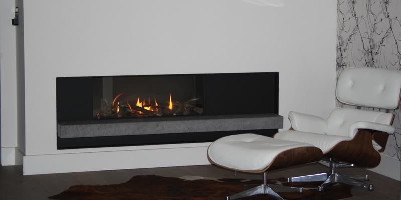 hip & happening woonkamer modern inbouw front gas wit rechthoekig plateau  