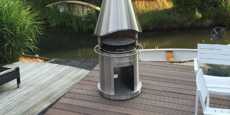 hip & happening modern vrijstaand rond tuin hout zilverkleurig draaibaar 