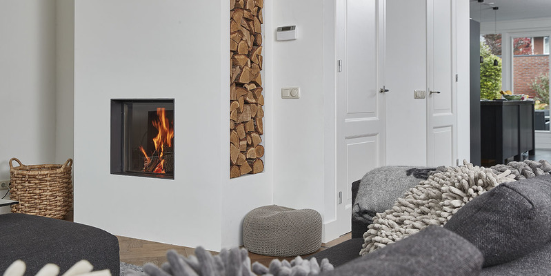 hip & happening woonkamer modern vierkant inbouw front zwart wit hout 