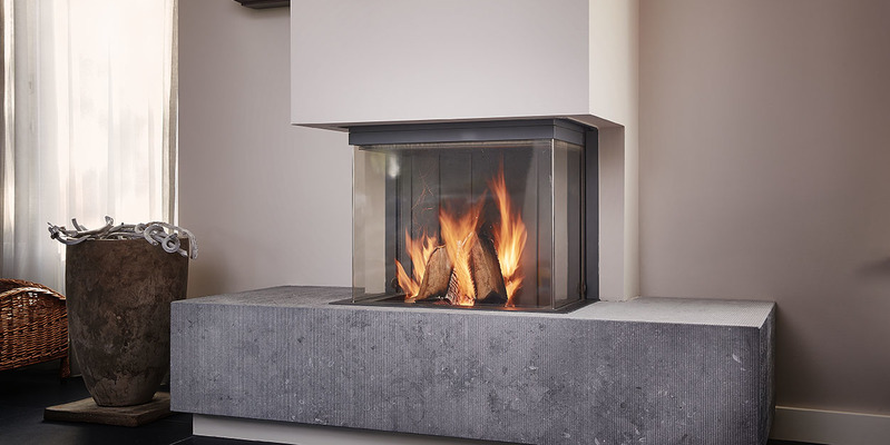 hip & happening woonkamer modern grijs zwart rechthoek driezijdig wit hout inzet plateau  