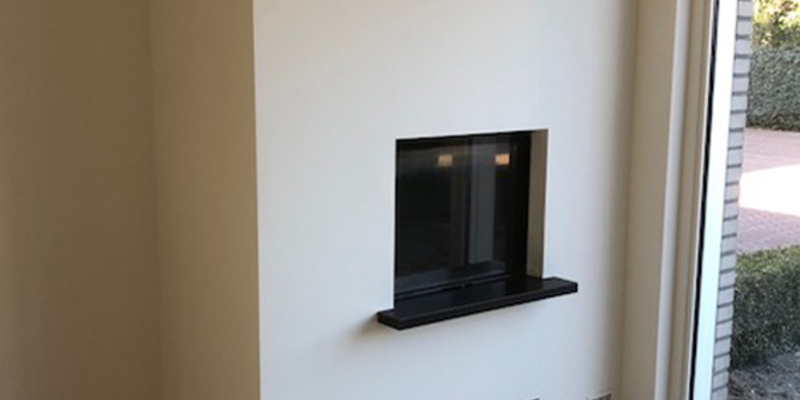 hip & happening woonkamer modern inbouw front hout rechthoekig zwart wit 