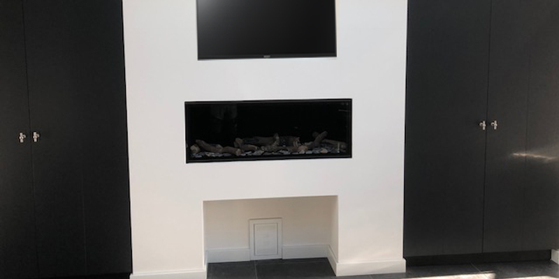 hip & happening woonkamer modern inbouw front rechthoek gas zwart wit 