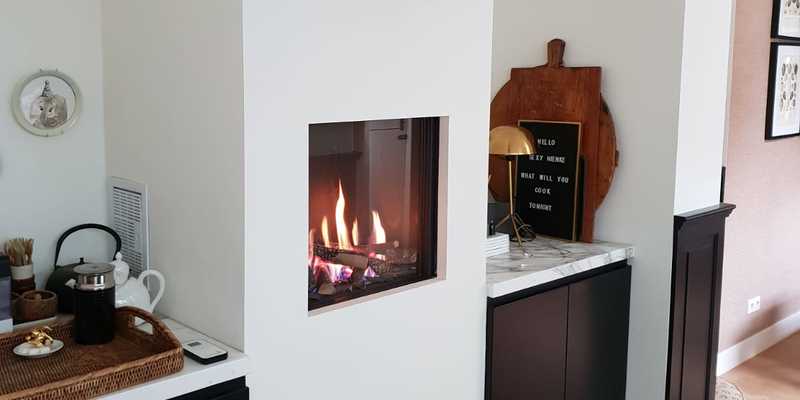 modern vierkant stevig & rustiek inbouw front gas keuken zwart wit 