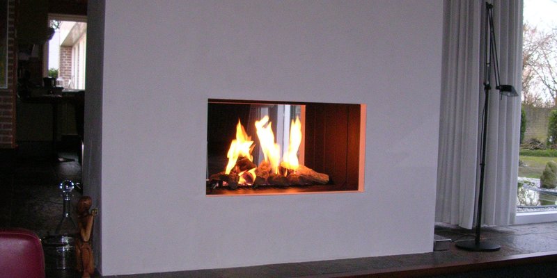 hip & happening woonkamer modern doorkijk inbouw rechthoek gas wit 