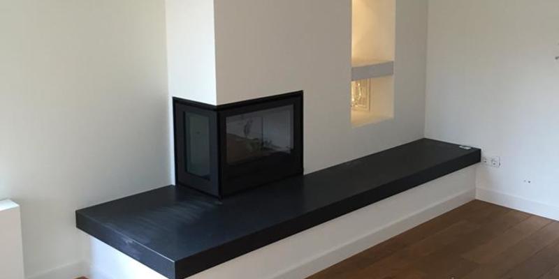 woonkamer modern zwart licht & sprankelend gas tweezijdig rechthoekig inzet 