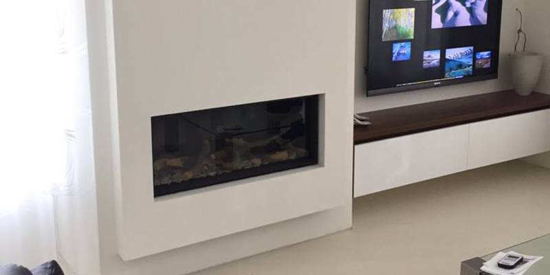 woonkamer modern inbouw front rechthoek licht & sprankelend gas wit 