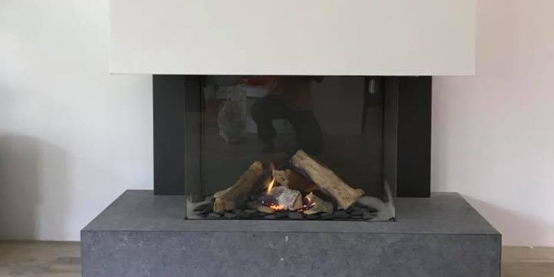 hip & happening woonkamer modern inbouw driezijdig gas rechthoekig donkergrijs plateau  