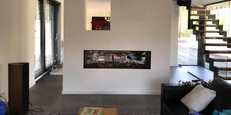 hip & happening woonkamer modern doorkijk inbouw rechthoek gas wit 